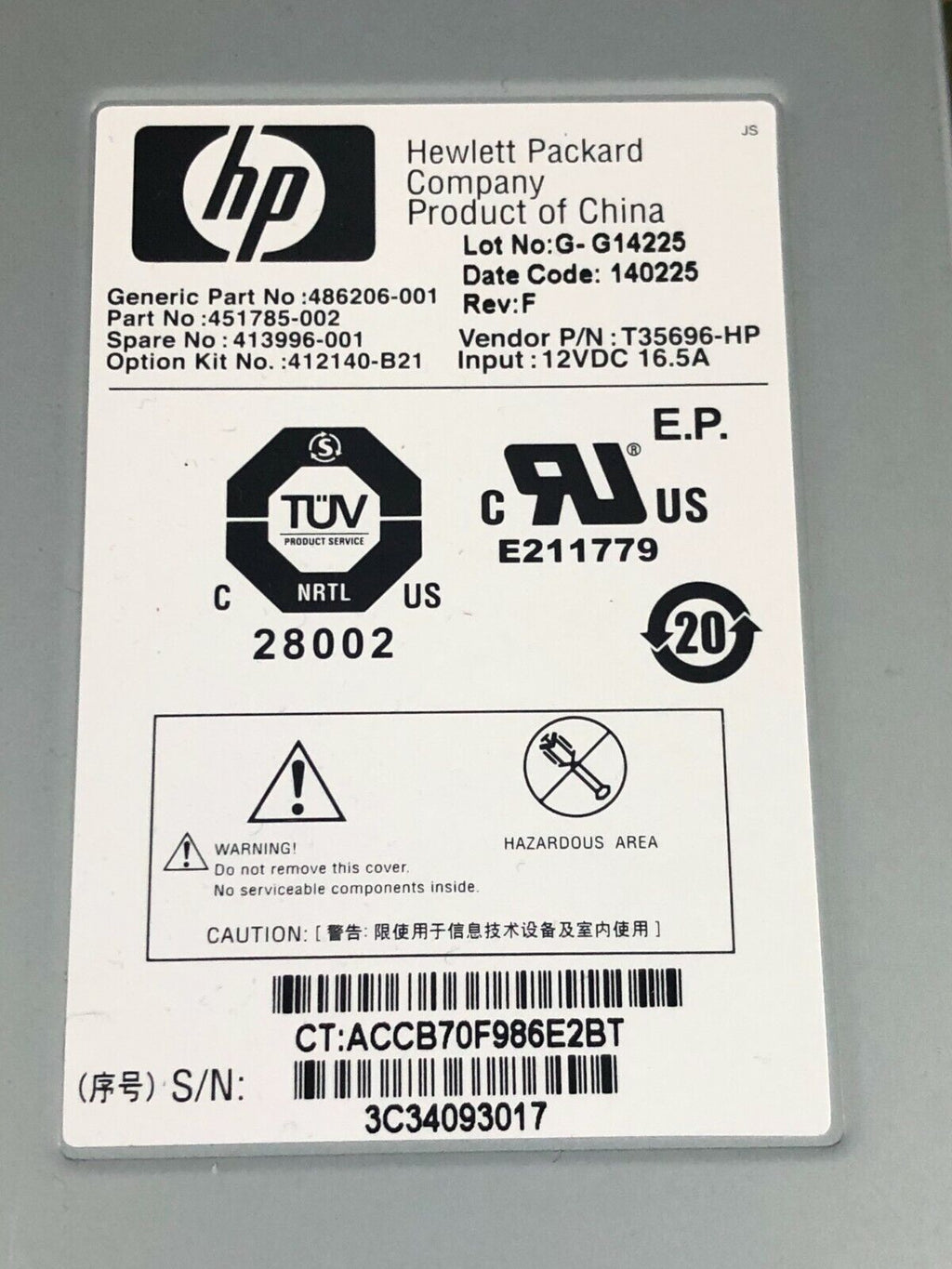 HP BladeSystem C7000 G3 Gen3 Platinum Blade Chassis 6x 2450W PSU 10x Fans 2x OA.
