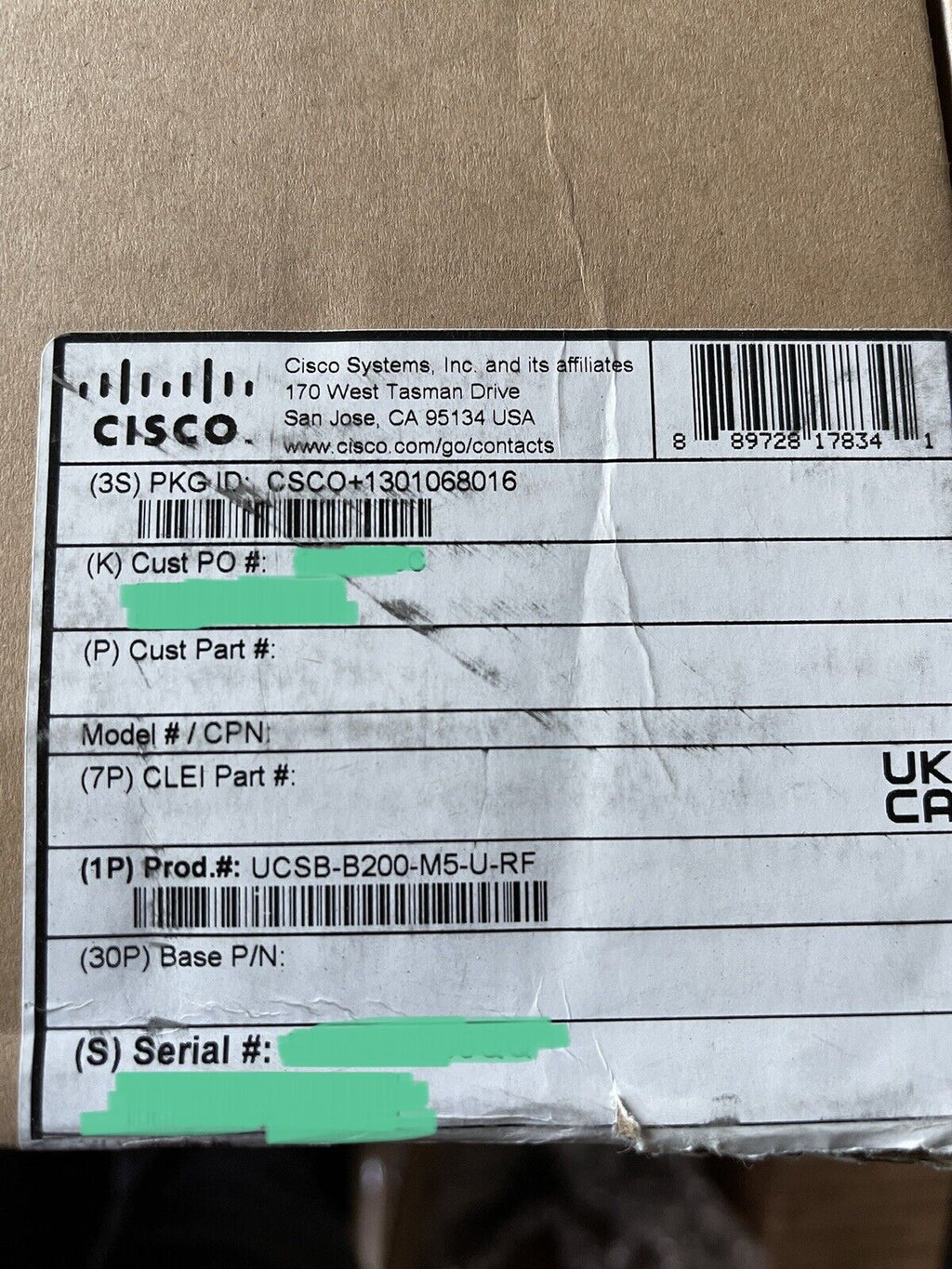 Cisco UCSB-B200-M5 UCS B200 M5 Blade Server Manufacturer Refurbished Barebone.