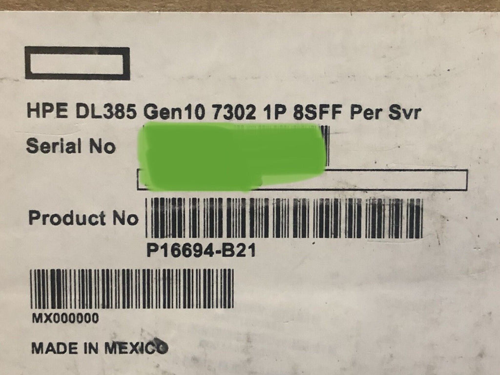 HPE ProLiant P16694-B21 DL385 Gen10 16C EPYC 7302 16GB RAM 8x SFF 800W PSU P408i-A BBU Rail.