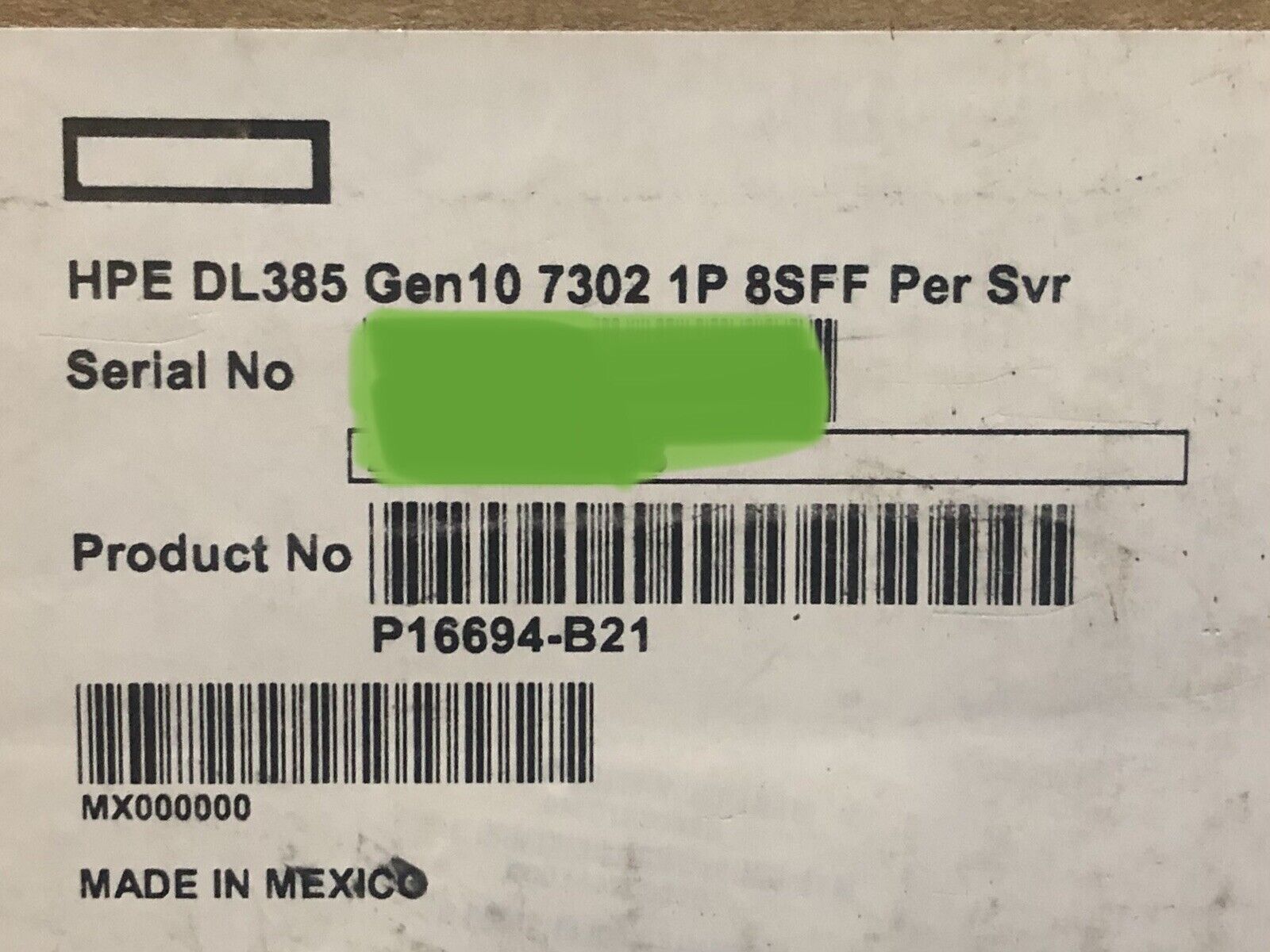 HPE ProLiant P16694-B21 DL385 Gen10 16C EPYC 7302 16GB RAM 8x SFF 800W PSU P408i-A BBU Rail.