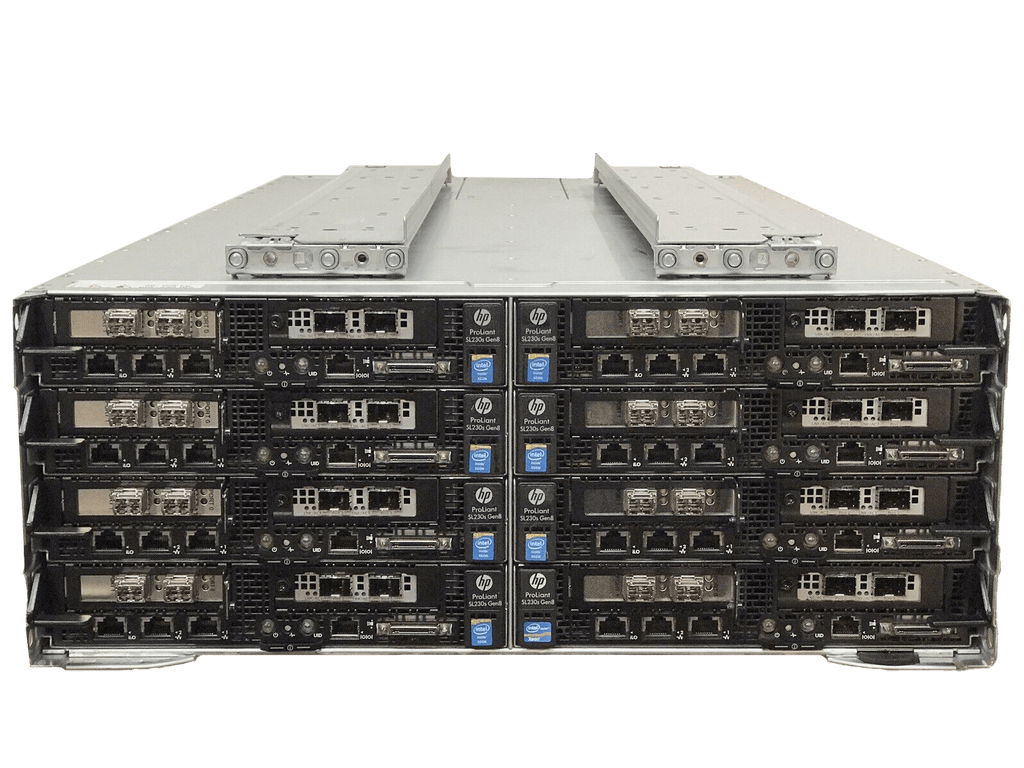 HP ProLiant S6500 8x SL230s 16x E5-2650V2 8x 64GB 512GB No SFF Drives Rails PSU.