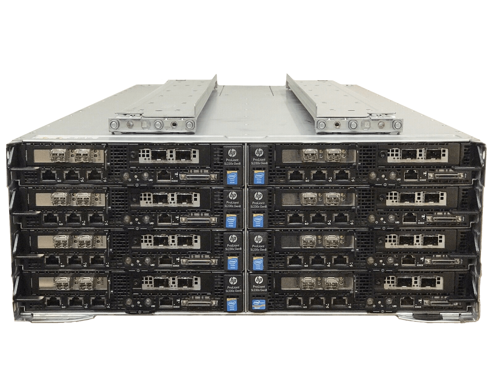 HP ProLiant S6500 8x SL230s 16x E5-2650V2 8x 64GB 512GB No SFF Drives Rails PSU.