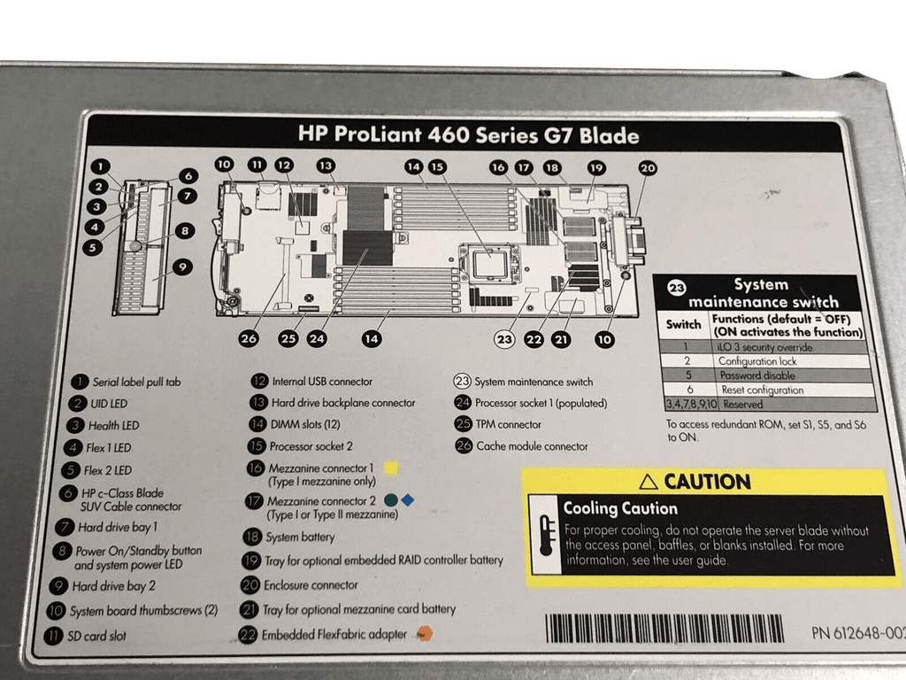 HP Proliant BL460c G7 Blade Server Two 6 Core Xeon X5675 72GB RAM 2x 300GB 10K.
