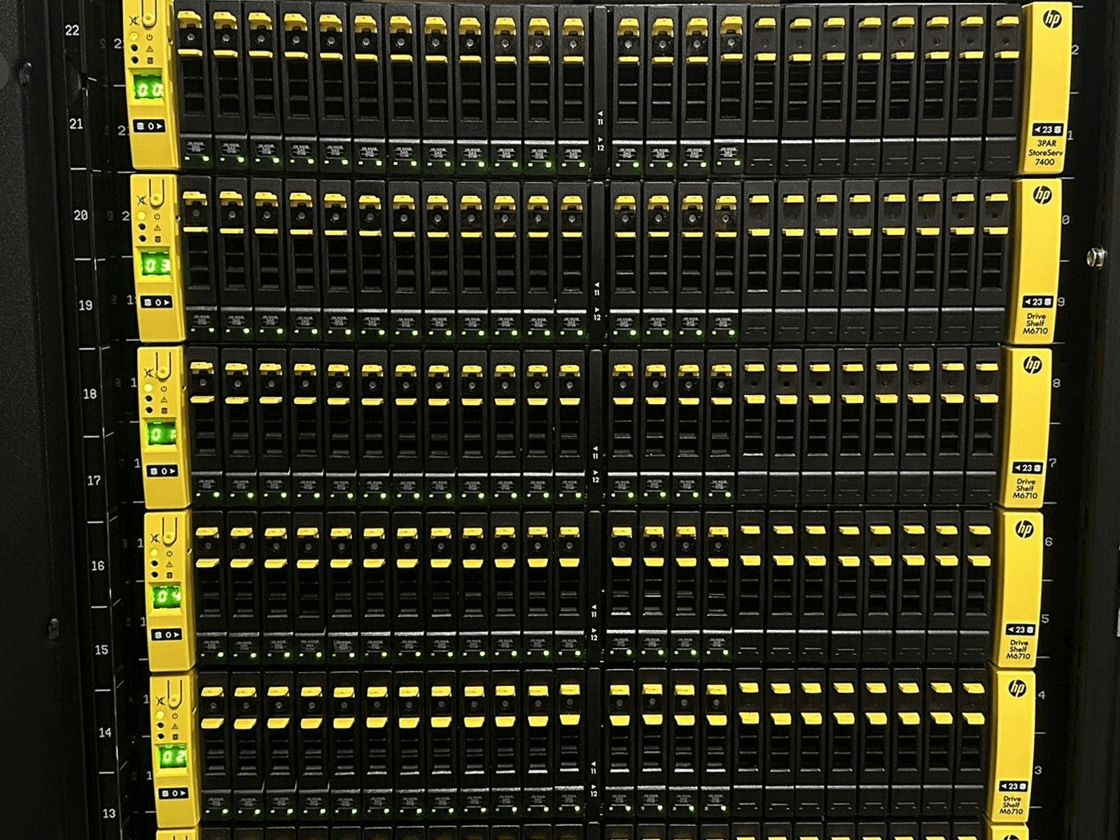 HPE 3PAR StoreServ 7400 2-Node 96 Drive 57.6TB SAN System 42U Rack PDU 5x M6710.