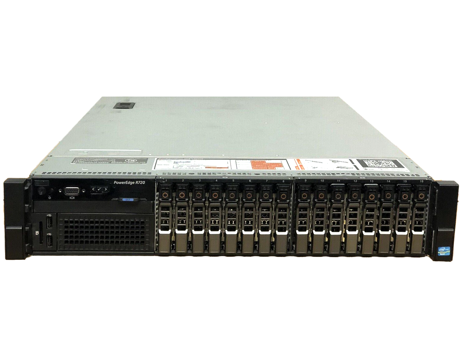 Dell OEMR R720 16 Bay 2x E5-2690V2 3GHz 10C 2x 960GB SSD 14x 600GB SAS 256GB RPS.
